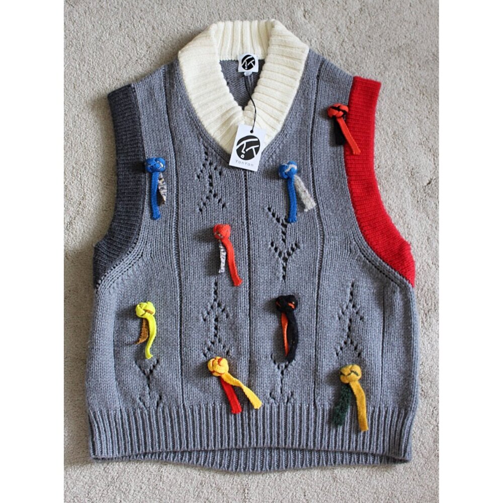 New W/Tags - Yan Yan Frosty Oversize Merino Wool Vest, Med Oversize - $495 — image 6 of 8